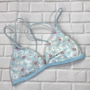NWOT light blue floral strappy bralette